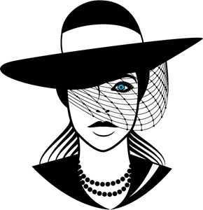 LADY WITH BLACK HAT GRAPHICS Logo Vector