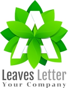 leaves letter Logo Vector