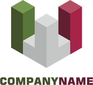 Letter W Building Blocks Logo PNG Vector