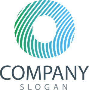 Lined Gradient Letter O Company Logo PNG Vector