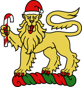 Lion Crest with Paintbrush-Christmas version Logo PNG Vector