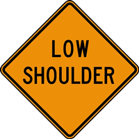 LOW SHOULDER ROAD SIGN Logo PNG Vector