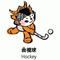 Maskota Pekin 2008 hockey Logo Vector