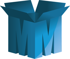 M Letter Box Logo Vector