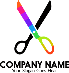 Magic scissors company Logo Vector