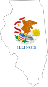 MAP AND FLAG OF ILLINOIS Logo PNG Vector