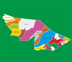 Mapa do Acre com municípios Logo Vector