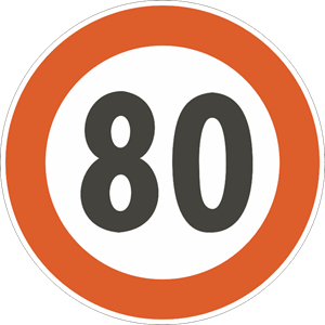 MAXIMUM SPEED 80 SIGN Logo PNG Vector
