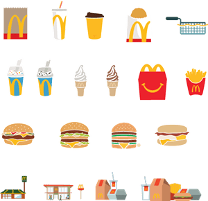 McDonalds Meal Icon Logo Vector