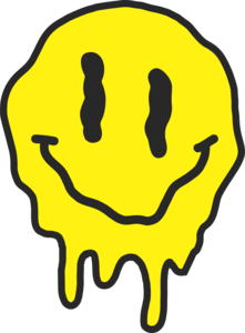 Melting Smiley Face Logo PNG Vector