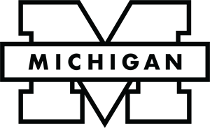 Michigan Wolverine Black and White Version Logo PNG Vector