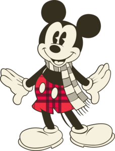 Mickey Christmas Vintage Logo PNG Vector