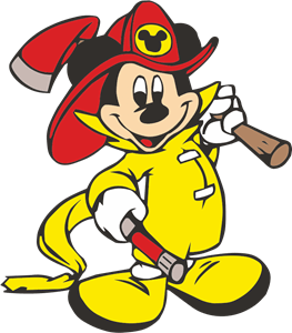 Mickey Mouse Fireman Logo PNG Vector