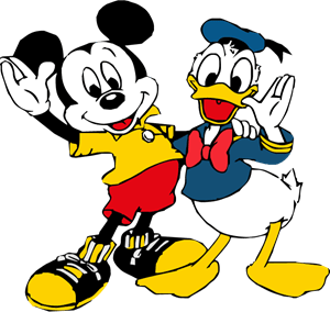 mickey mouse & donald duck Logo Vector