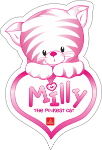 Milly the Pinkest Cat Logo PNG Vector