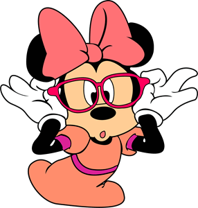 Minnie Mouse wearing glasses Logo PNG Vector