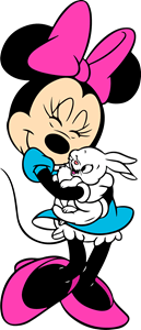 Minnie with a rabbit Logo PNG Vector