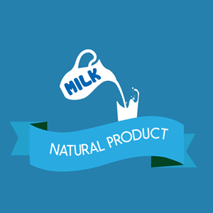 naturel product milk glass Logo Vector