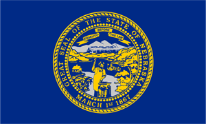 Nebraska State Flag and Seal Logo Vector