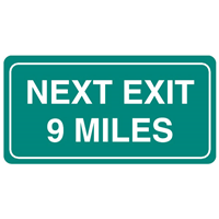 NEXT EXIT 9 MILES ROAD SIGN Logo Vector