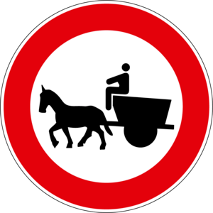 NO ENTRY FOR HORSE-DRAWN VEHICLES Logo PNG Vector