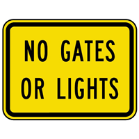 NO GATES OR LIGHTS ROAD SIGN Logo PNG Vector