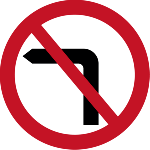 No left turn Logo PNG Vector