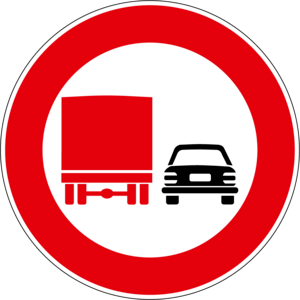 NO OVERTAKING FOR TRUCKS SIGN Logo PNG Vector