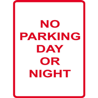 NO PARKING DAY OR NIGHT SIGN Logo Vector