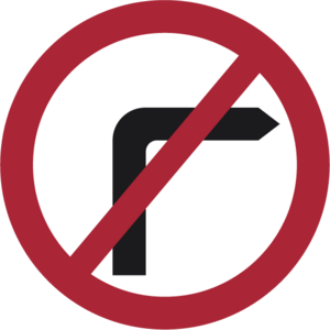 No right turn Logo PNG Vector