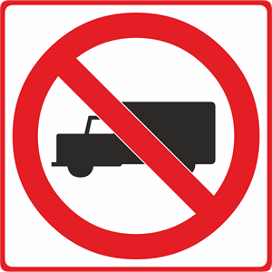 NO TRUCKS ROAD SIGN Logo PNG Vector