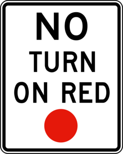 NO TURN ON RED SIGN Logo PNG Vector