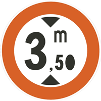 NO VEHICLES ABOVE 3.5 m SIGN Logo PNG Vector