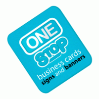one stop business cards signs and banners Logo Vector