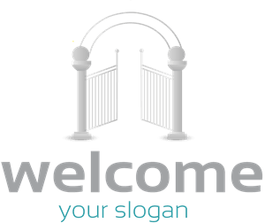 Open Gates with Arch Logo PNG Vector