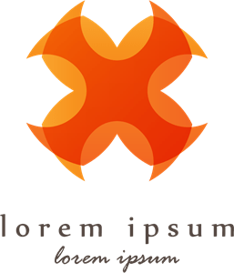 Orange Cross Shape Logo Vector