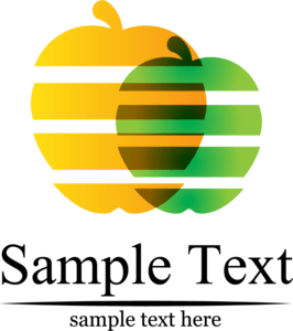 Orange & Green Apple Logo PNG Vector