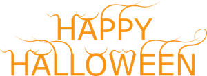Orange Happy Halloween Logo Vector