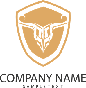 Orange Shield Bull Company Logo Vector
