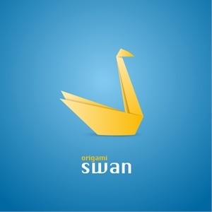 Origami swan Logo Vector