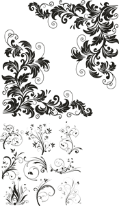 Ornamen floral Logo PNG Vector