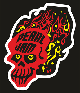 Pearl Jam Flaming Skull Logo PNG Vector