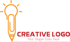 Paperclip pencil creative company Logo Vector