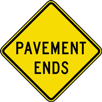 PAVEMENT ENDS ROAD SIGN Logo Vector