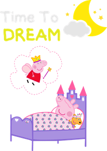 Peppa Pig Sleeping Logo PNG Vector