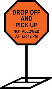 Pick up & Drop Off not allowed after 12PM Logo PNG Vector