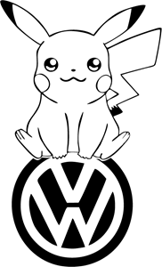 Pikachu Volkswagen Logo PNG Vector
