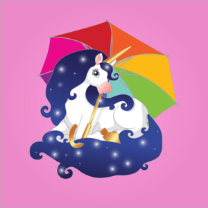 Pink unicorn Logo PNG Vector