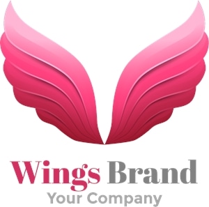 Pink wings Logo Vector
