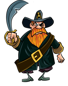 Pirate with knife Logo Vector